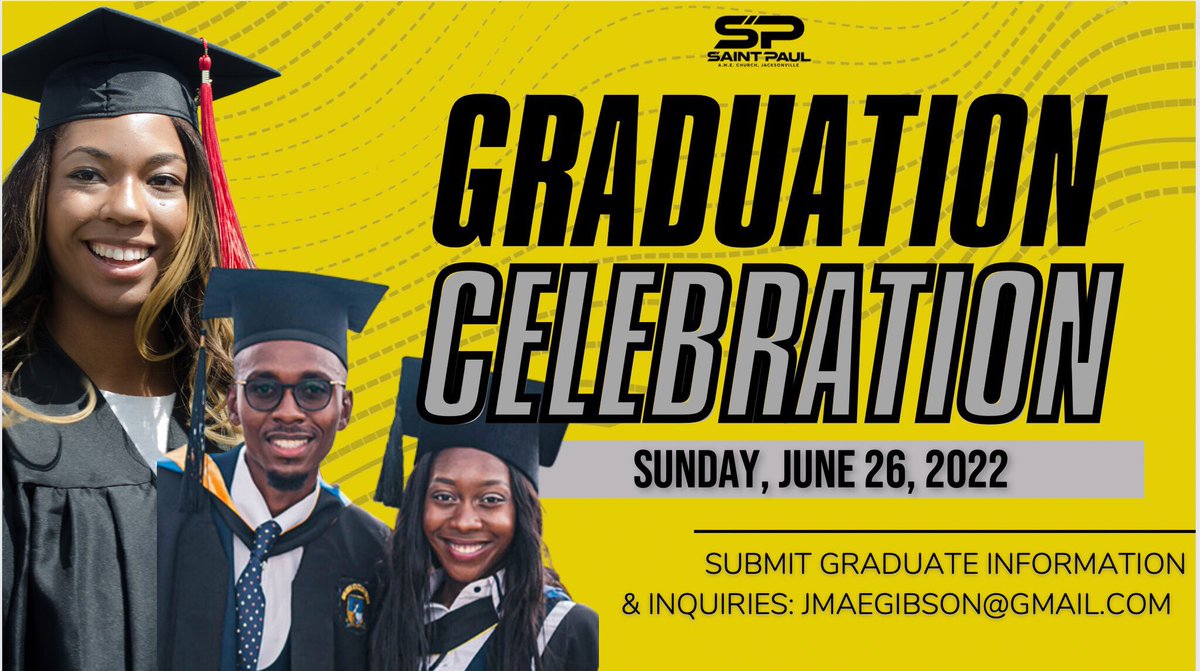 We are celebrating graduates Sunday, June 26, 2022. Submit your graduates name and information to: jmaegibson@gmail.com to be recognized. High School Seniors requests a scholarship application.