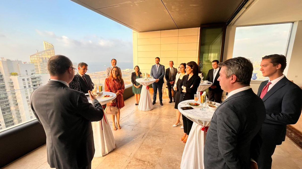 AliBaris_Ulusoy's tweet photo. It was a pleasure to host last evening at the Embassy residence a “welcome back” reception for the Lebanese diplomats who have recently returned from 🇹🇷 where they joined a training program organized by @DiabAkademi at @MFATurkiye last week.

Ahlan wa sahlan! / Hoşgeldiniz!

🇹🇷🇱🇧 https://t.co/pzKnQzGDLt