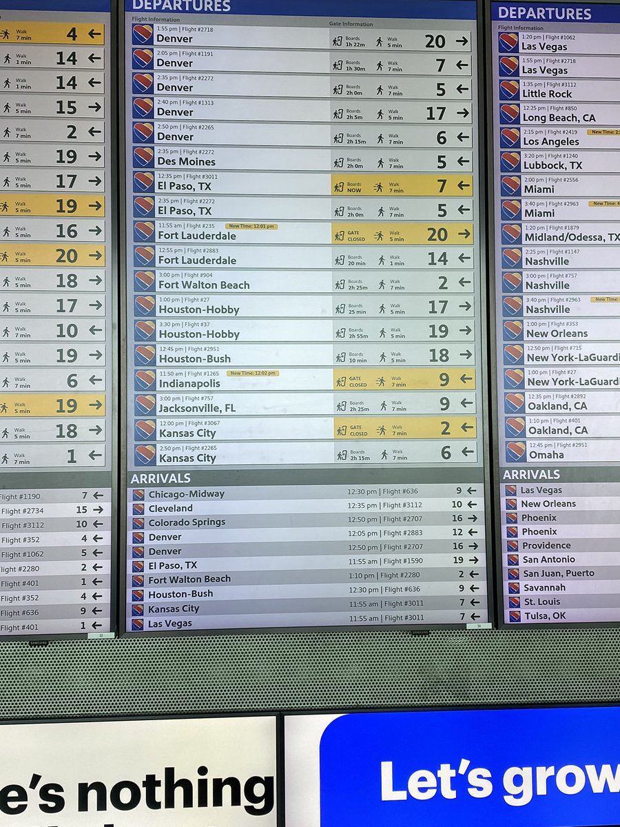 NVRoadgeek's tweet image. Kudos to @SouthwestAir for information panels @DallasLoveField!!! I travel frequently and really like how the information is presented! Easy to read and intuitive! #CustomerService
