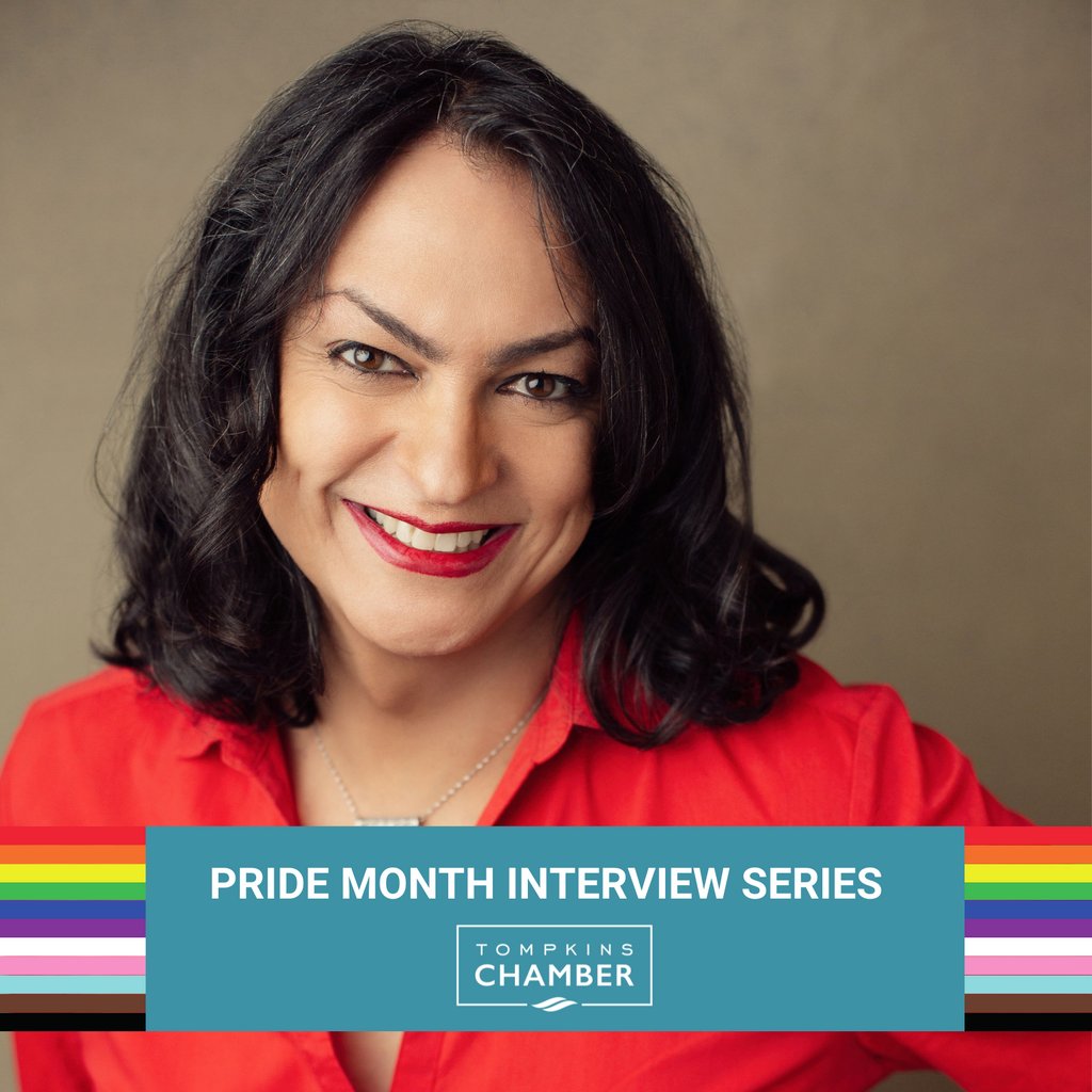 TompkinsChamber's tweet photo. "Visibility encourages others who are diverse to be their true self and succeed. Diversity at the top of the organization helps lead to diversity throughout the organization."–Charlotte Hamilton (she/her), CEO and Co-Founder of Conamix! #pridemonth https://t.co/5mc5mUHsAr