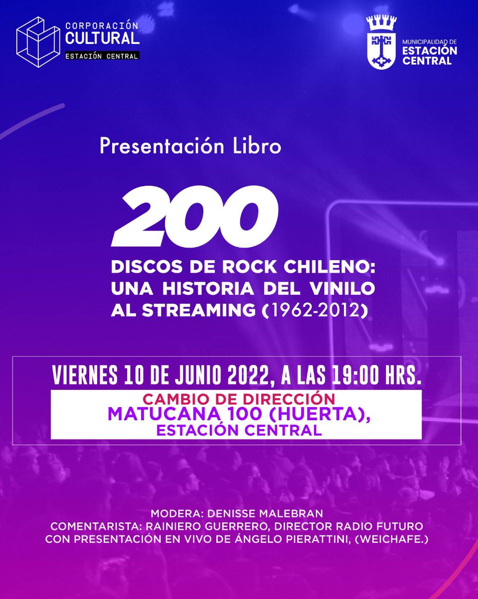 DiscosRockCL's tweet image. ¡CAMBIO DE LUGAR! Los esperamos mañana en @Matucana100