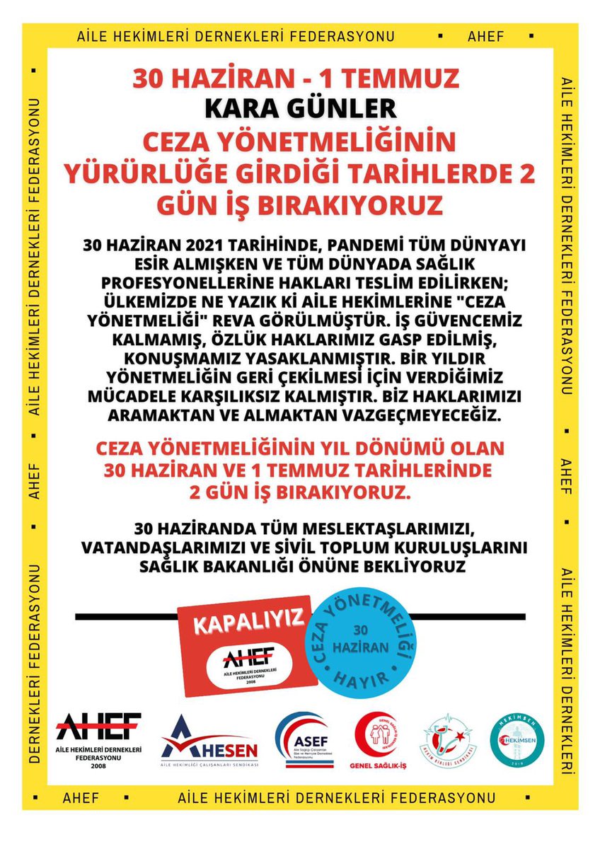 Demokratik bir mevzuat ve özlük haklarımız tamamen karşılanmadan DURMAYACAĞIZ #dağfaredoğurdu <a href="/hekimsen/">Hekimsen</a> <a href="/hekim_birligi/">Hekim Birliği</a> @Gsi2015 <a href="/asef_tasef/">Asef Tasef</a> <a href="/ahesenorgtr/">AHESEN</a> <a href="/Tabip_Sen/">TABİP-SEN</a>