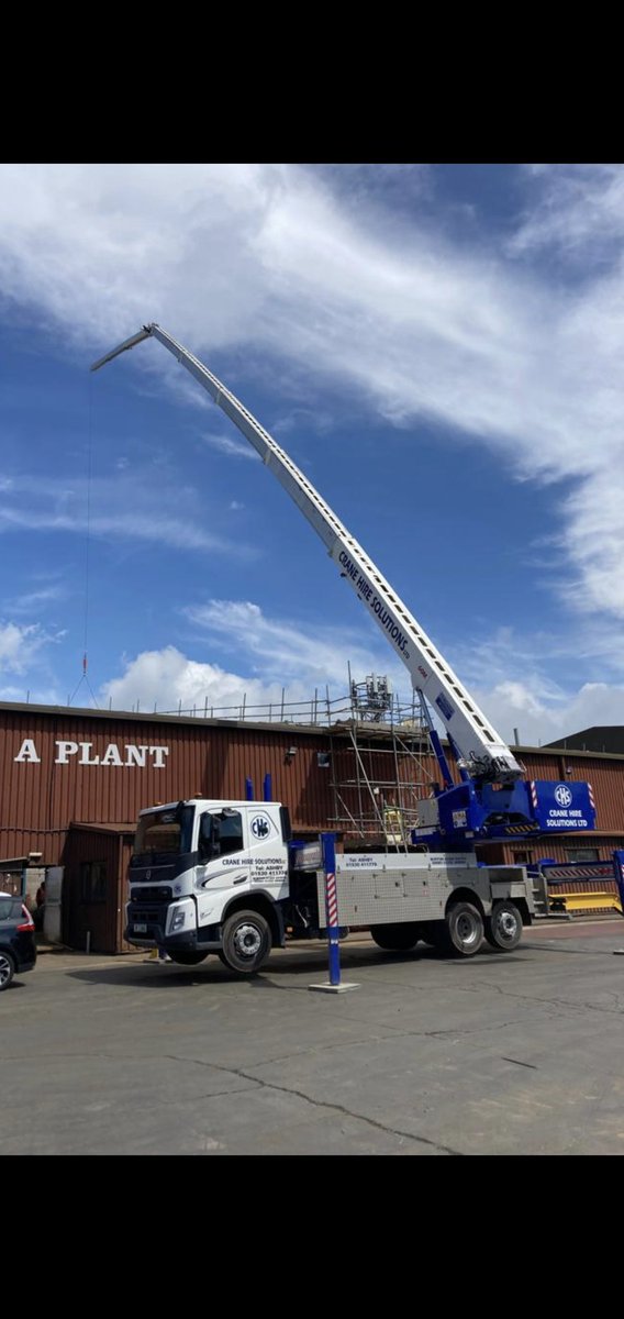 Klaas 1100rsx in action lifting steelwork to a maximum of 45 metres today in Telford #Klaas #cranehire #cranehiresolutions #Klaas1100
