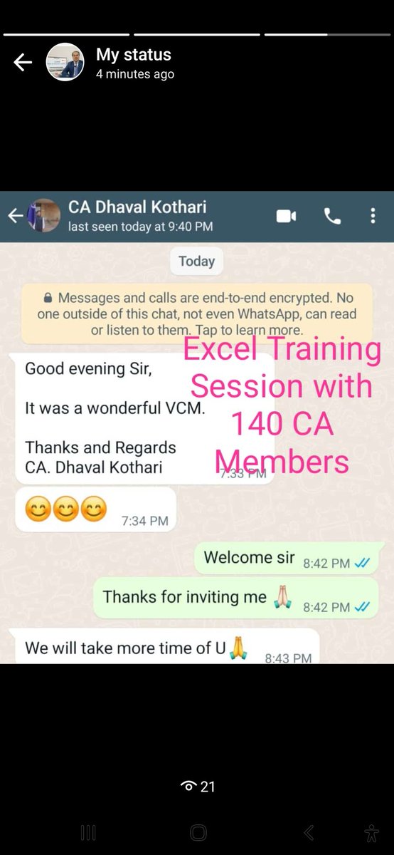 caaloksethi's tweet photo. Gratitude and thanks to Chairman @CADhavalkothari ji and entire managing branch committee members of Jodhpur Branch of ICAI for inviting me to deliberate on Advanced Excel Skills !! #vcm #ca #exceltraining #learnexcelwithme https://t.co/Gfr84J8ulE