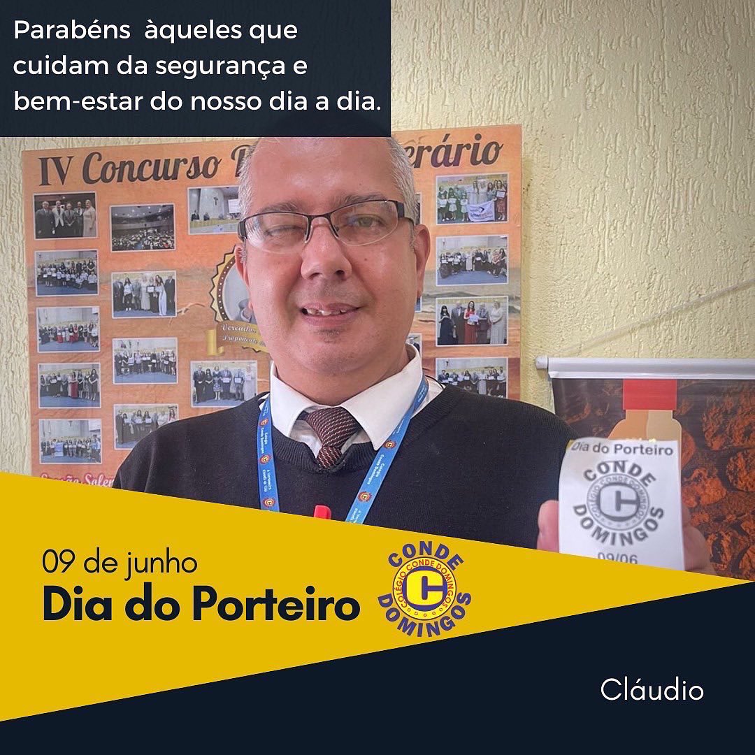 ccondedomingos's tweet photo. Feliz Dia Do Porteiro - 9 de junho 💙

#diadoporteiro #averdadeiraescoladavida https://t.co/RlCgH2qXwN