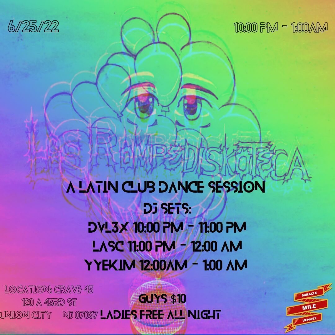 yyekimmusic's tweet photo. Hosting and DJing my own event “Los Rompediskoteca,” a Latin/reggaeton/perreo experience on Saturday June 25th. Ladies free all night, y’all don’t wanna miss out. This will be the hottest event in UC🥵🕺🏼🕺🏼 https://t.co/mlQG2cV7F4
