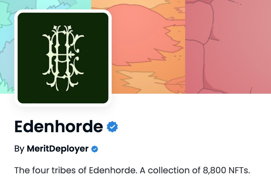 .<a href="/Edenhorde/">Edenhorde</a> is officially verified 🤝  <a href="/opensea/">OpenSea</a> #NFT