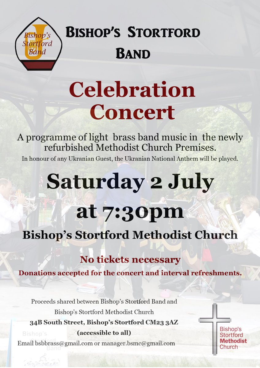 Our upcoming concert to celebrate our return to indoor public concerts in the beautifully newly refurbished Methodist Church. More news on this to come. <a href="/BSMethodist/">BSMethodistChurch</a> <a href="/flyeronline/">FlyerOnline The Flyer monthly community magazines</a> <a href="/WhatsOnBS/">What’s On in Bishop’s Stortford?</a>