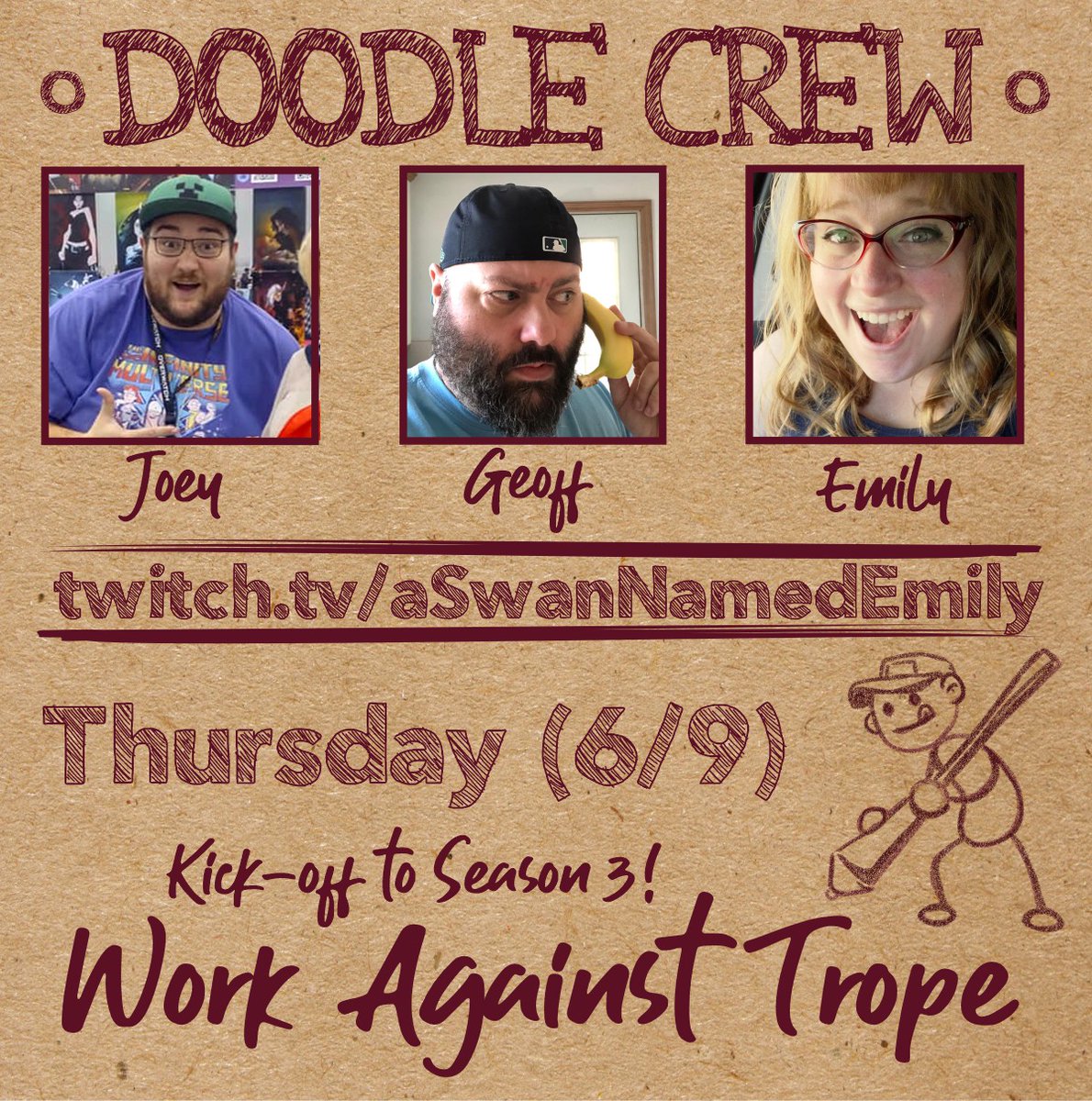 DoodleCrewDraw's tweet photo. Kicking off SEASON 3! Let's do this!
Going live at 2:00pm EST
https://t.co/Pu5PgWSkmY

#doodlecrew #doodlecrewHYPE #twitch #twitchstreamer #art #artstream #trope
@GMunny @sl00tym4g3 @aSwanNamedEmily https://t.co/veRkco6jLL