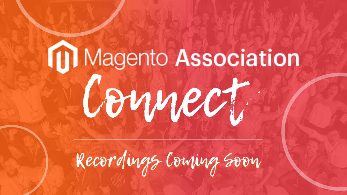 MagentoAssoc's tweet photo. Did you miss a session at #MAConnect or want to review what you've already learned? You're in luck! All registered attendees will get access to these recordings as soon as they're available. https://t.co/cQKQlHtCq5