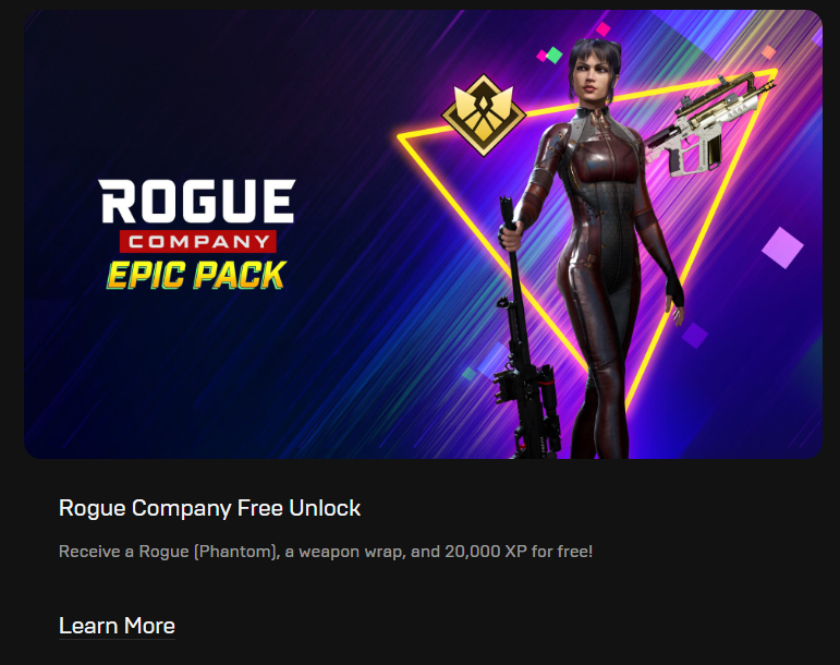 FREE Rogue Company Year Two Season Three Epic Pack on Epic Games Store