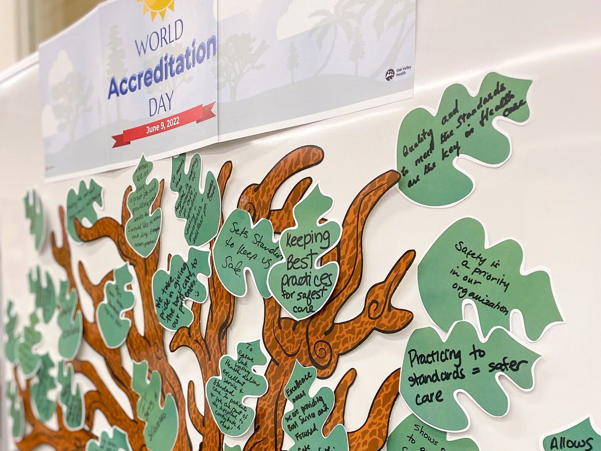 OakValleyHealth's tweet photo. It's #WorldAccreditationDay and we know the importance of assessing processes and procedures of health care organizations against global standards to improve patient outcomes. Samantha, our accreditation lead, asked staff and physicians what accreditation means to them. #WAD2022 https://t.co/1EI9AsyC1w