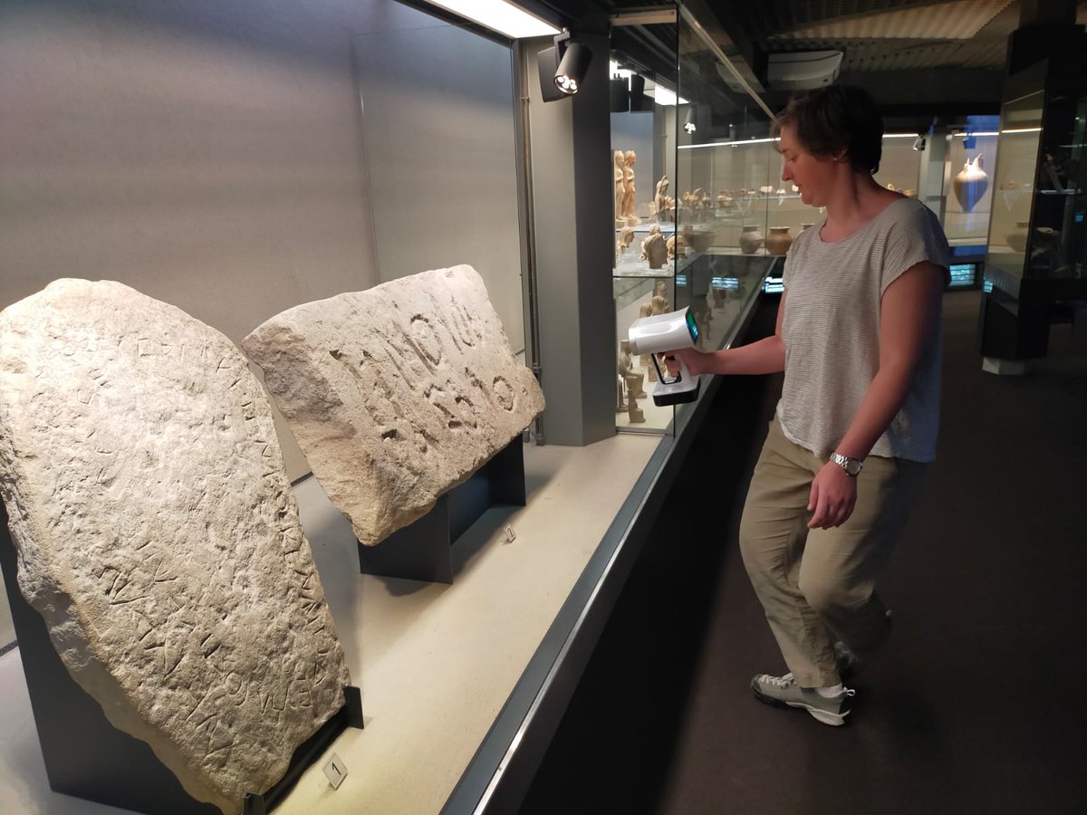 Sicilyepigraphy's tweet photo. Today @IGradante and Alessia Coccato began collecting 3D scan data of inscriptions in @ArcheOrsi in collaboration with @IdexUsf for another exciting advance in #Crossreads #Digitalepigraphy https://t.co/rev4u8SKMI