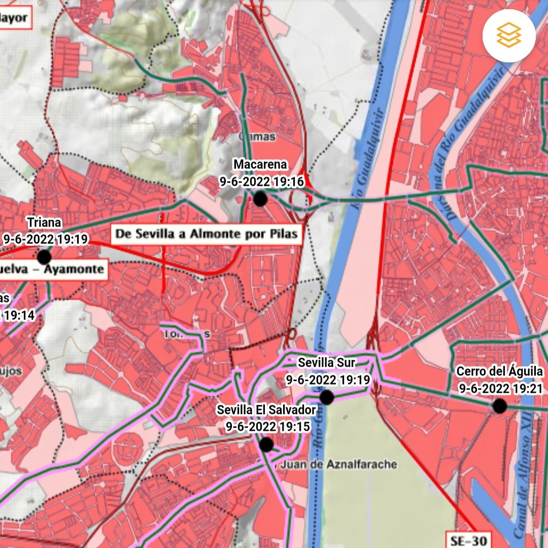 #LaRecogía | A las 19:28 horas de este 9 de junio, las filiales de #ElRocío22 se hallan así:
📌<a href="/Hrociodelcerro/">Hdad. del Rocío del Cerro del Águila</a>: Puente de las Delicias
📌<a href="/RocioSevillaSur/">Hdad. del Rocío de Sevilla Sur</a>: llegando a Sevilla
📌<a href="/HdadRociodeSev/">Hdad. Rocío de Sevilla</a>: San Juan Bajo
📌<a href="/HRocio_Macarena/">Hermandad del Rocío de la Macarena</a>: La Pañoleta
📌<a href="/rociodetriana/">Hdad Rocío de Triana</a>: Castilleja de la Cuesta