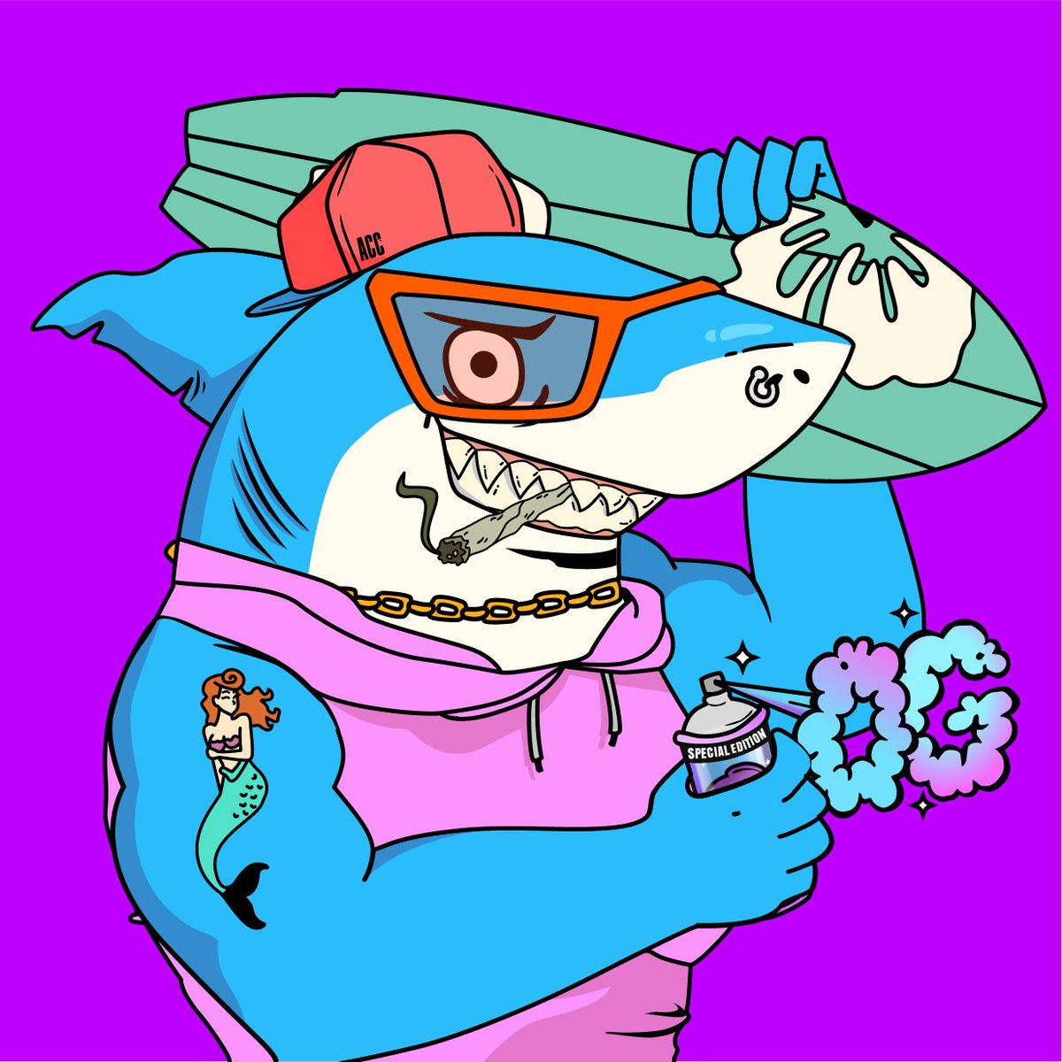 allcitysharks's tweet photo. The weekend is getting closer and this dude is ready for some chill and surf time! 🏄🏻‍♂️✨

WL Mint is open now! - The first 555 OG Sharks! -

#NFTCommunity #NFTdrops #SurfCity https://t.co/rUCdtVAEty