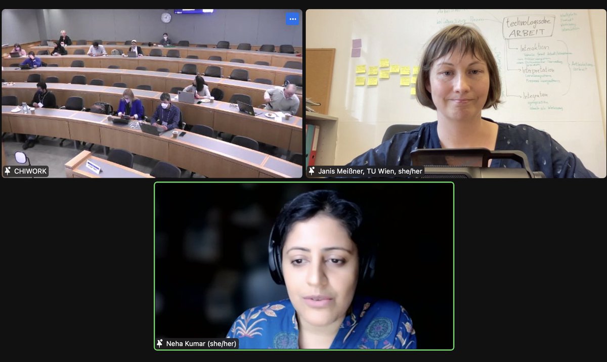 Max L. Wilson (@drmaxlwilson) on Twitter photo Kicking off for day 2 of #chiwork22! Steve Sawyer and <a href="/nehakumar/">Neha Kumar</a> hosting the first session, and <a href="/janislena/">Dr Janis Lena Meißner</a> is speaking first on "The Hidden Technological Labour of Service Workers in Health and Beauty Shops". Kicking off for day 2 of #chiwork22! Steve Sawyer and <a href="/nehakumar/">Neha Kumar</a> hosting the first session, and <a href="/janislena/">Dr Janis Lena Meißner</a> is speaking first on "The Hidden Technological Labour of Service Workers in Health and Beauty Shops".