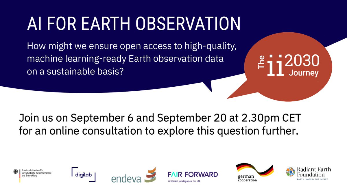 OurRadiantEarth's tweet photo. 🛰️ Open #ML-ready EO repositories allow users to combat global issues like climate change, but maintaining these libraries (think #RadiantMLHub) requires resources.
Join us in this #ii2030 challenge to ensure a sustainable basis for this data
🔗https://t.co/DgjlcezGBt https://t.co/tGJgareoR1