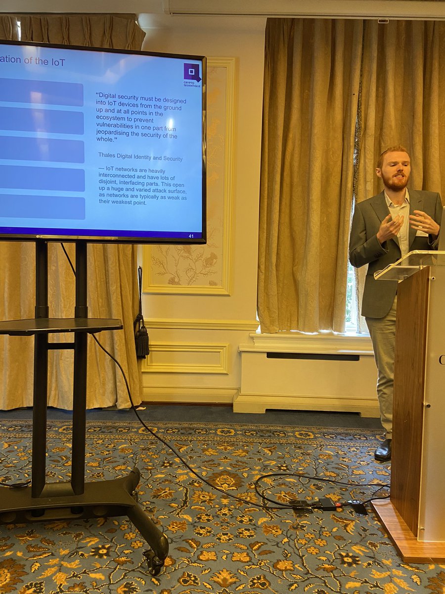 IoT Security Foundation (@news_iotsf) on Twitter photo Guest Speaker Charlie Grover from <a href="/CryptoQuantique/">Crypto Quantique</a> deep diving IoT #cryptography at <a href="/IoT_SF/">IoT Security Foundation</a> Plenary 32 #iot #london Guest Speaker Charlie Grover from <a href="/CryptoQuantique/">Crypto Quantique</a> deep diving IoT #cryptography at <a href="/IoT_SF/">IoT Security Foundation</a> Plenary 32 #iot #london