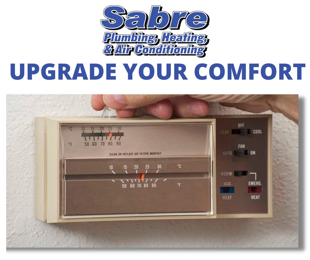 sabre_heating's tweet photo. Okay, if this is what your thermostat looks like, we'd like to suggest **IT'S TIME** to consider an upgrade to a WIFI-enabled thermostat that you can manage from pretty much anywhere. And we promise, we won't tell anyone you had this dinosaur in your home 😉 🙄 https://t.co/pb8ne72zDQ