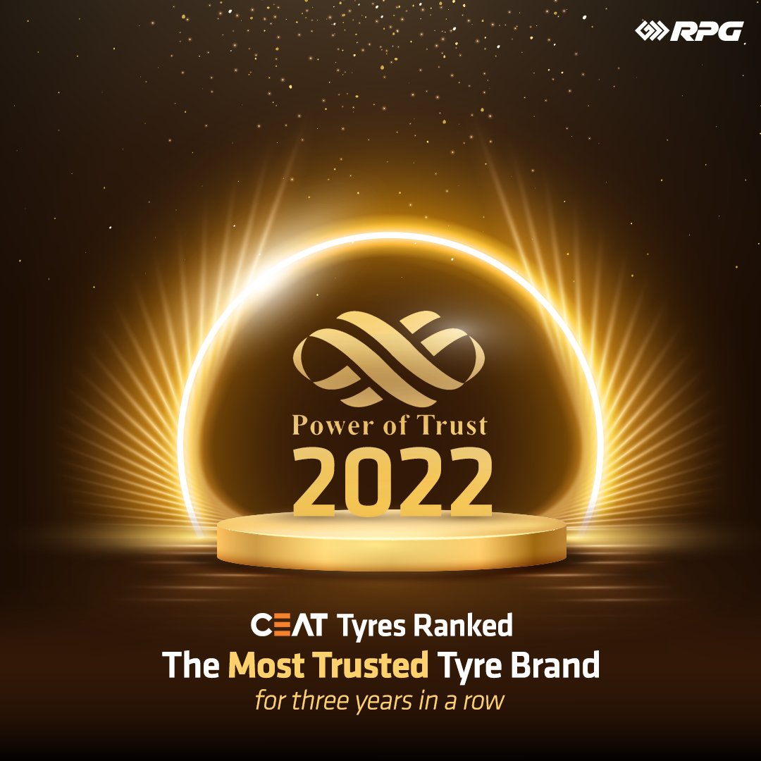 CEATtyres's tweet photo. CEAT is on a roll for the big win, yet again, being titled as the "Most Trusted Brand" in the Tyres as well as Auto Ancillary category for 3 years in a row by Trust Research Advisory (TRA).✨
#CEAT #MostTrustedBrand #Awards2022 #PowerOfTrust https://t.co/LQjDJZsmnx