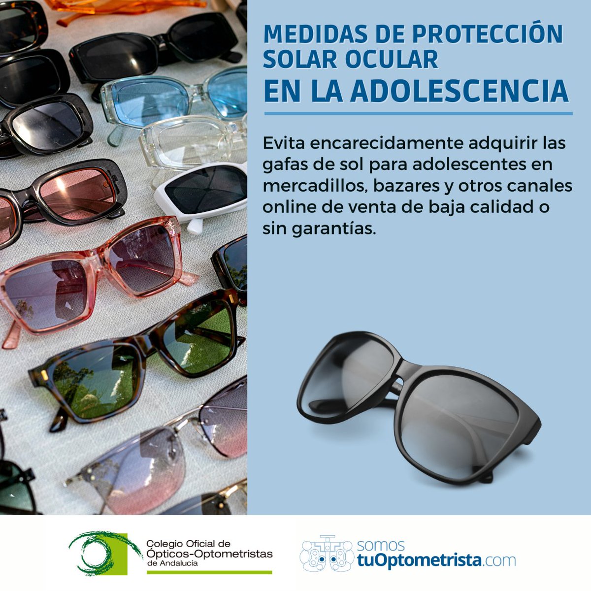 Tu Optometrista on Twitter: " ¡Recuerda! Adquiere tus gafas de sol homologadas de calidad en centros de óptica optometría. ¡Compártelo! Más información: https://t.co/pmhvnsRc1m https://t.co/TtVYZBRVYZ" / Twitter