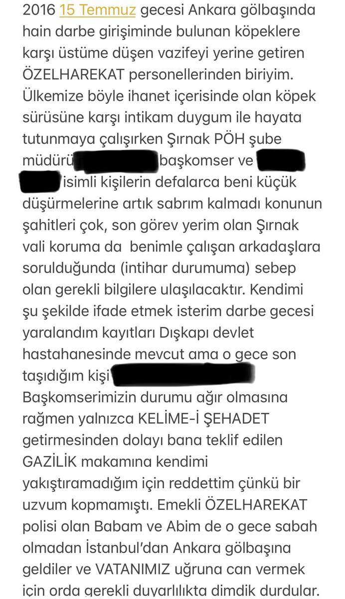 Bunlar intihar etmeden önce bir Polis memurunun yazdığı şeyler Polis intiharları artıyor intiharların sebebi araştırılmıyor çalışma saatlerinin düzenlenmemesi bölge sisteminin sorunları ve birçok sebepler artık yeter    #EmniyetteMobbingVar