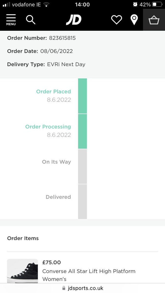 Adimo75's tweet photo. @JDSports ordered yest with next day delivery ….. not received yet and need for the morning. https://t.co/DyyGor5EMF