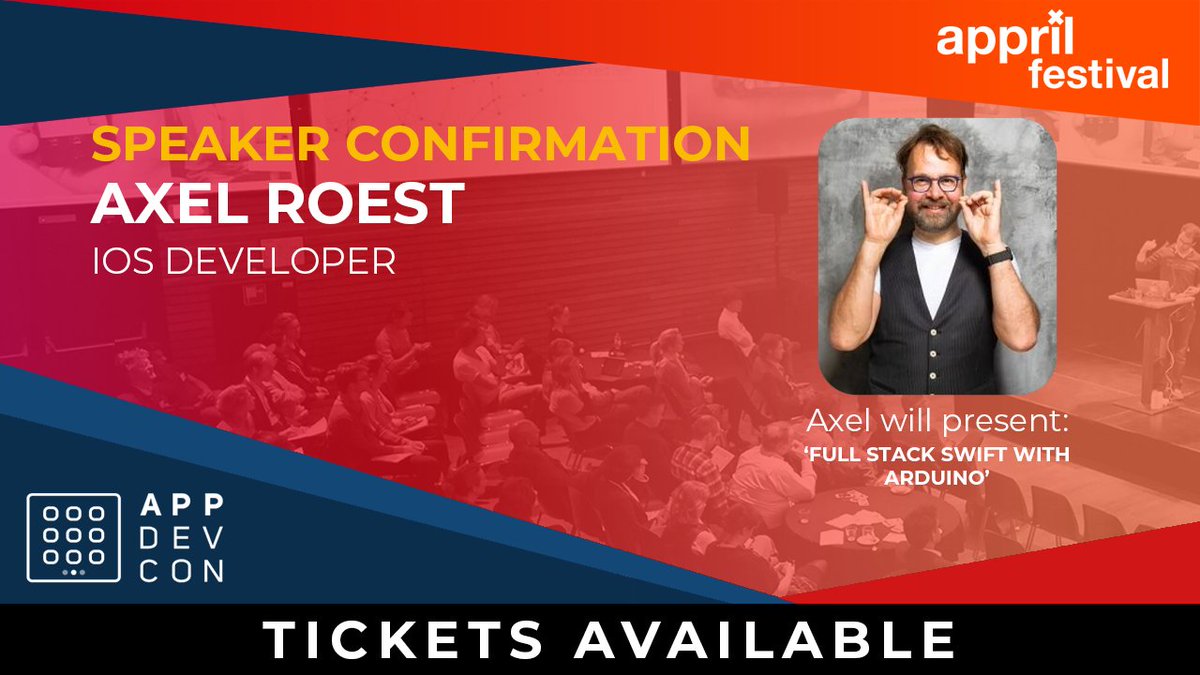 Appdevcon's tweet photo. Axel roest @axello , iOS developer will be live at #APPDEVCON22 #APPRIL22 with his session: Full Stack Swift with Arduino π
https://t.co/dzOrAzJAtz
#appdevcon #amsterdam #appril #appdevelopment #appsterdam #speaker https://t.co/VVCrjczxFF
