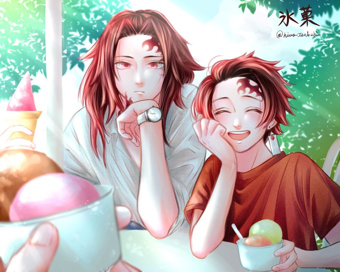 ひわさんがTwitterに投稿した竈門炭治郎(鬼滅の刃)のイラスト。