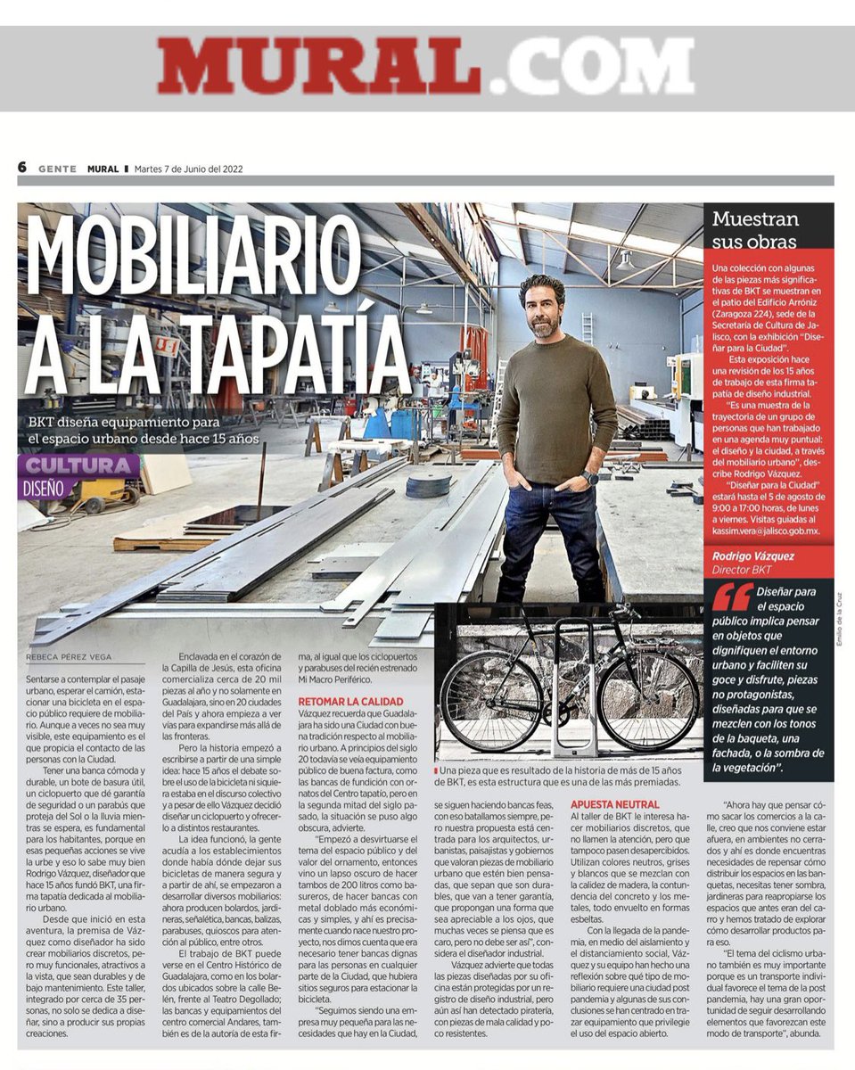 mister_vazquez's tweet photo. Muchas gracias @muralcom y @rebepv por el espacio para platicar sobre el gran equipo humano y postura de @BKTmobiliario frente el reto de mejorar los espacios públicos de la ciudad.

https://t.co/WwUpYJgNex https://t.co/bAT85Bnr6F