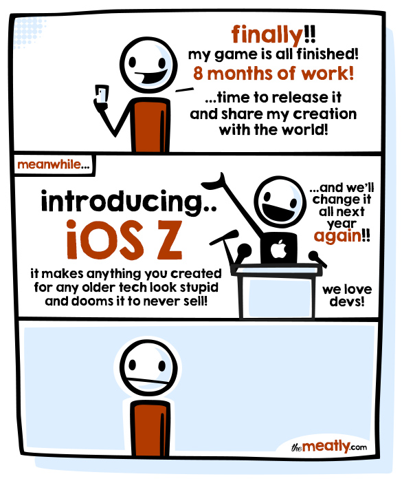 ClubMeatly's tweet photo. They SAY they love devs. (• _•)

#themeatly #gamedev #comics https://t.co/g0rmAjmIi8