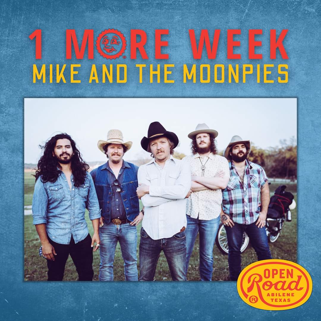 openroadabilene's tweet photo. One more week!  Mike and the Moonpies, y'all. 🌛🥧🎸
@themoonpies https://t.co/6Rq7CHXCtZ