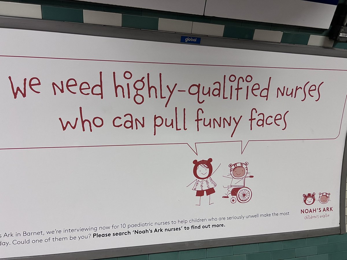 drmankad's tweet photo. Found this inspiring. Beyond education, training, academia, high powered skills…we need to be #doctors who can make their patients smile. Beautiful advert and strong message @NoahsArkHospice - your staff must be so amazing. https://t.co/c6zOdeiRtk