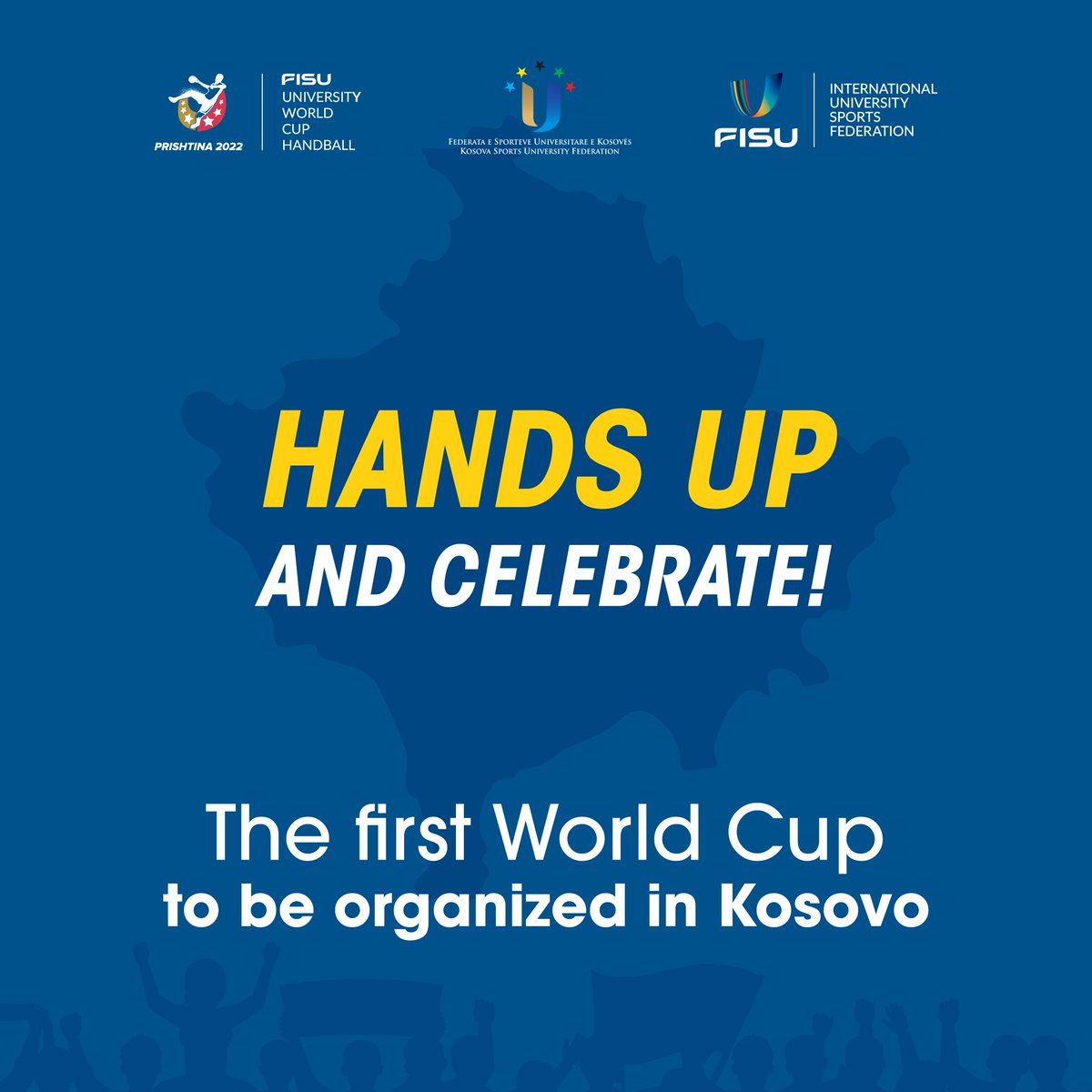 FisuHandballCup's tweet photo. HELLO PRISHTINA! 🤗

It's time to raise our hands up and celebrate because from 11-17 July Prishtina hosts one of the biggest sporting events ever held in Kosovo. More than 500 student-athletes from 28 countries of the world will compete for the best in the world in handball. https://t.co/TOvSo9b0Sa