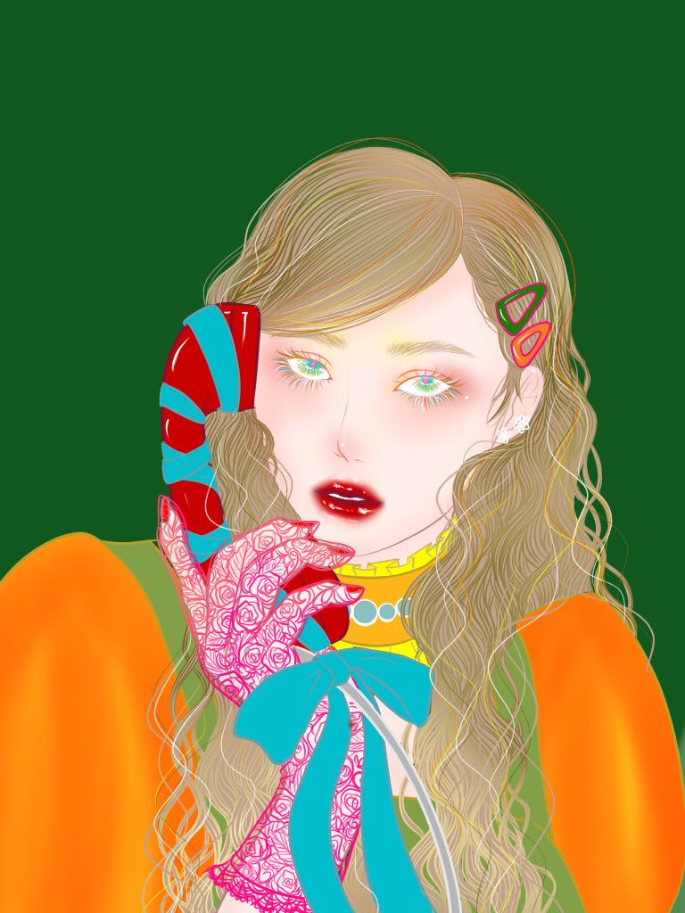 NH12726990's tweet photo. 『でんわきらい、、、』

#イラスト #fashion   #illustration https://t.co/VhslcX8WCb