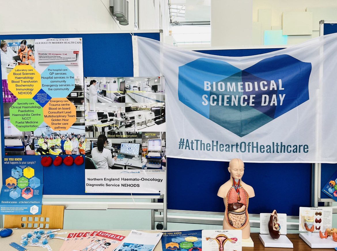 A fantastic morning promoting #BiomedicalScienceDay2022 @NewcastleHosps 

I feel privileged to have been able to speak with so many inspirational patients & relatives who shared their personal stories and I was able to explain the role of Biomedical Science in their care 💙🥼