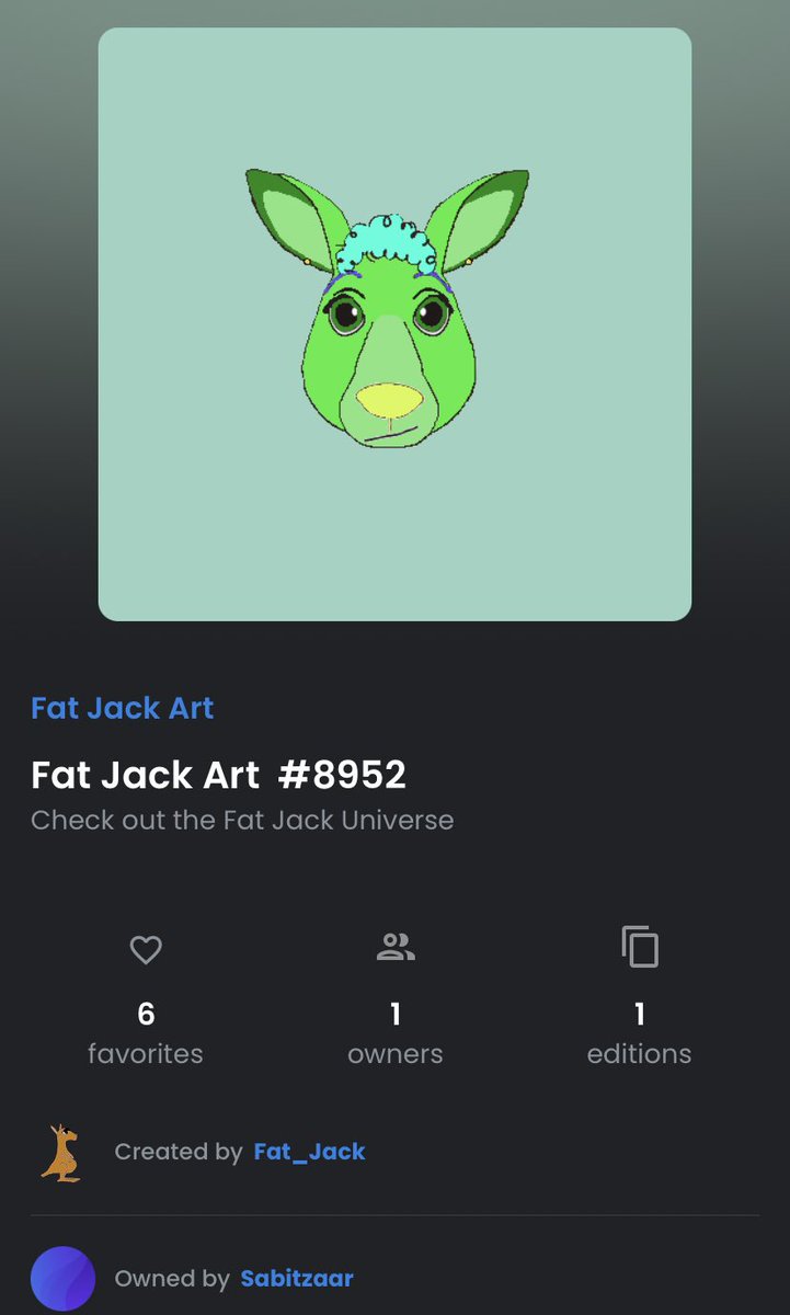 FAT JACK Art smile! You are sold!!❤️❤️❤️
We sold one FAT JACK ART after buying today one #NFT from <a href="/ArielCryptoman/">Cryptoman</a>!

Must be karma! Support each other and spread love ❤️🥰

#NFTcollector #NFTCommunity