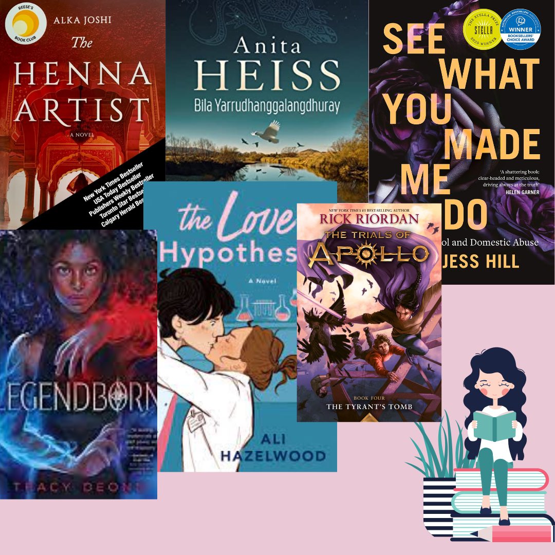 Here are some of our favorite reads so far: #4therecord 

1)The Henna Artist by Alka Joshi
2) Legendborn by Tracy Deonn
3)The Love Hypothesis by Ali Hazelwood
4)The Tyrant’s Tomb by Rick Riordan
5) Bila Yarrudhanggalangdhuray by Anita Heiss
6)See What You Made Me Do by Jess Hill'