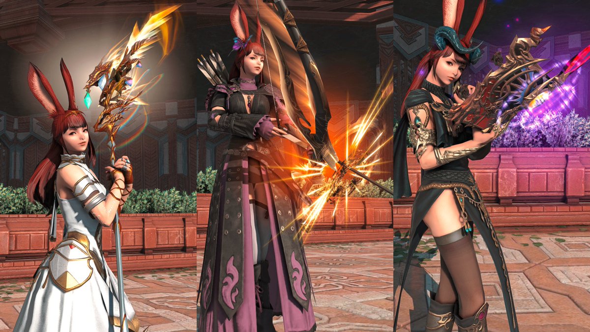 widjow's tweet photo. wow I finally have every single zeta weapon I guess it's time to gpose with all of them #FFXIV #NenekoColorS #GPOSERS https://t.co/MgVnwia2EF