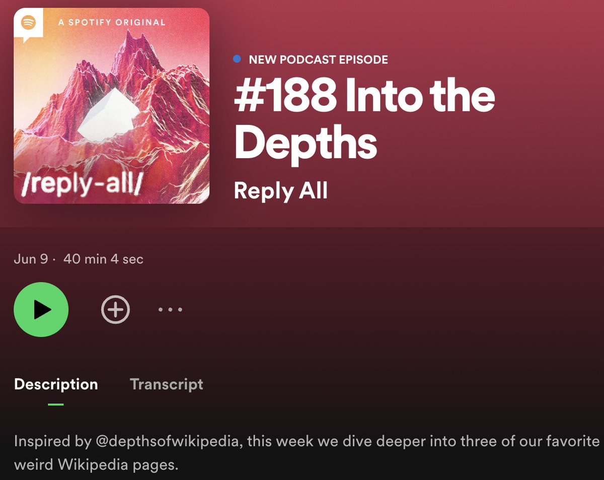 it's out! the second to last episode of Reply All is a Wikipedia deep dive inspired by this account :') open.spotify.com/episode/3CGx0Q…