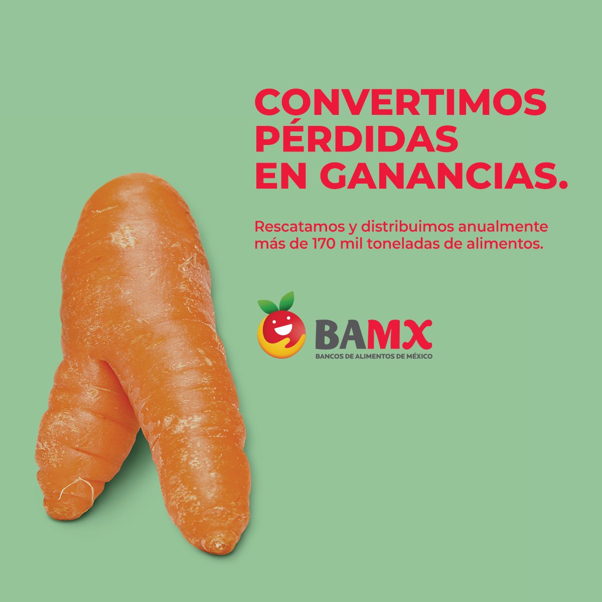 Aunque parezca increíble, cada año se desperdician 23.7 millones de toneladas de alimento en buen estado. En la Red BAMX rescatamos, seleccionamos y distribuimos alimento para que en vez de desperdiciarse, llegue a mexican@s que carecen de hambre. #RedBamx
