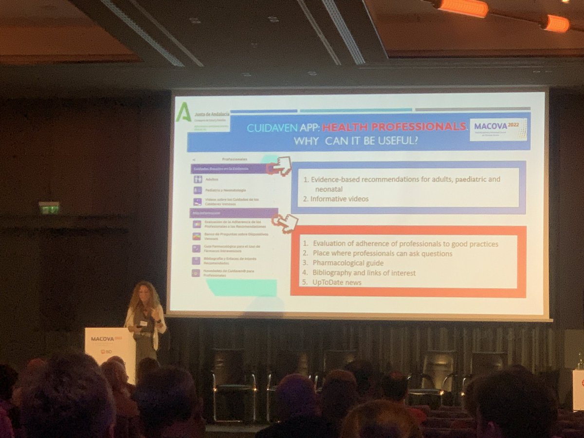 Nuestra compañera Margarita está presentando Cuidaven app en #Macova22 
La difusión del gran trabajo que comporta este proyecto se está dando a conocer en este importante foro internacional de AV