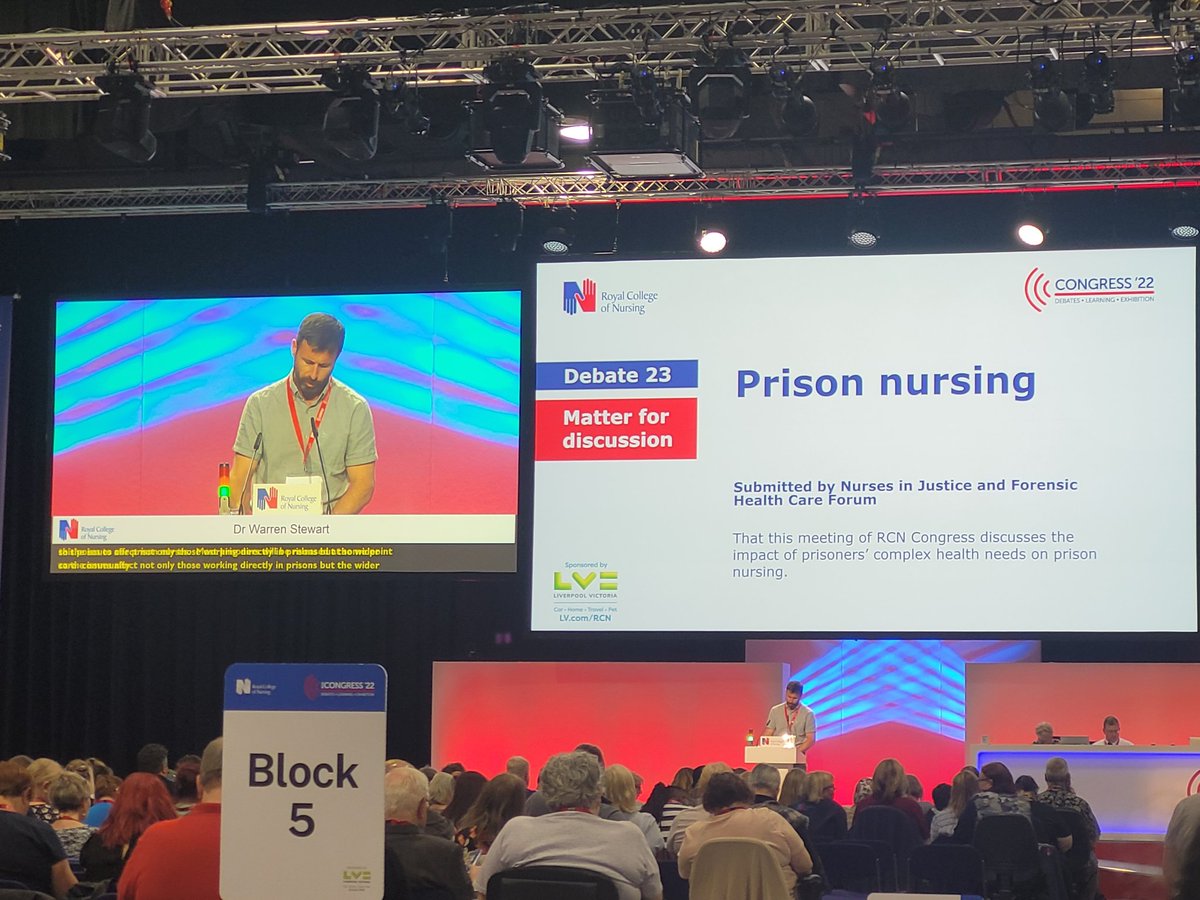 Next debate is to discuss prison nursing 

#RCN22 #RCNcongress2022 @RCNNorfolk <a href="/RCNEastern/">RCN Eastern</a> #prison #prisonnursing
