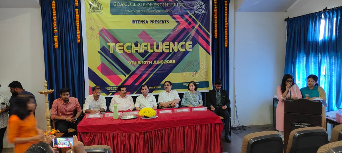 DrChandrakantS3's tweet photo. At the inaugural of TECHFLUENCE #gecintensa, with Dr.Vivek Kamat, Dr. Rajesh Lohani, Dr. Nilesh Fal Dessai, Prof. Diana Miranda. #gec #goaengineeringcollege #informationtechnology #infotechcorporationofgoaltd https://t.co/JjEBeogD9n