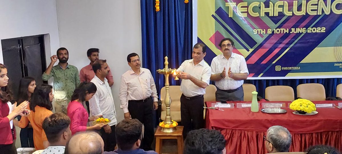 DrChandrakantS3's tweet photo. At the inaugural of TECHFLUENCE #gecintensa, with Dr.Vivek Kamat, Dr. Rajesh Lohani, Dr. Nilesh Fal Dessai, Prof. Diana Miranda. #gec #goaengineeringcollege #informationtechnology #infotechcorporationofgoaltd https://t.co/JjEBeogD9n