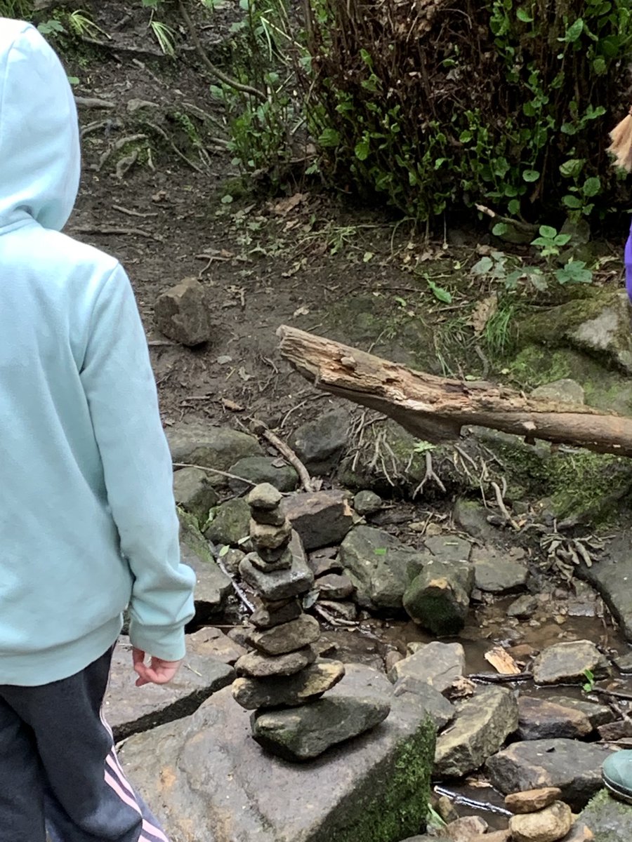 Conquering ‘Bob’ and building stone towers near streams. ⁦@CliffeHouse⁩ #enjoyingnature #learningnewthings