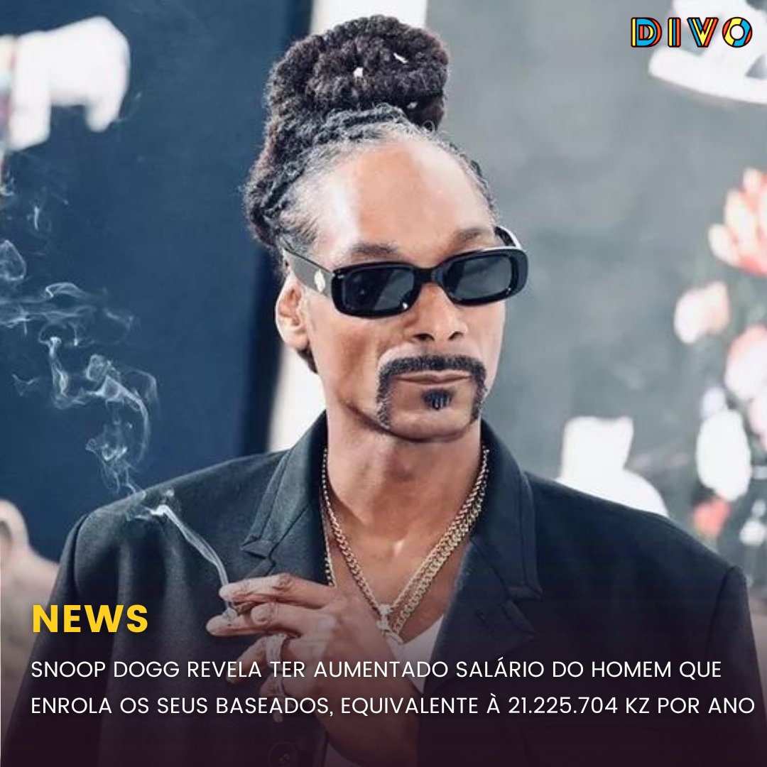 O músico Snoop Dogg chocou seus fãs e seguidores nas redes sociais ao revelar que aumentou o salário anual de cerca de US$ 50 mil (21.225.704 Kwanzas) de seu funcionário pessoal dedicado exclusivamente a enrolar seus baseados. 
 
<a href="/snoopdogg/">Snoop Dogg</a>