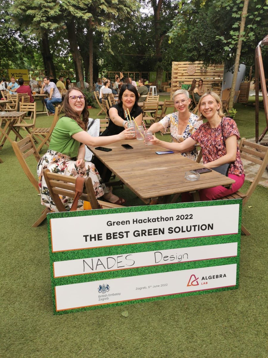 NADES_Design's tweet photo. New wind in our sails!
This award might have come as a surprise, but it is reflecting all our continuous hard work and dedication. Thanks, Green Hackathon and Greencajt festival for recognizing that. UK here we come! 😊 https://t.co/GfNWcRpouu