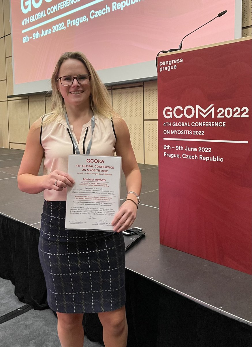 JuliePaikMD's tweet photo. Congratulations to @CaoilfhionnMD @jhrheumatology for winning one of the Best Abstract Awards at GCOM 👏👏👏 Amazing work! @JohnsHopkinsDOM #GCOM22 https://t.co/s2MsQSDUK0