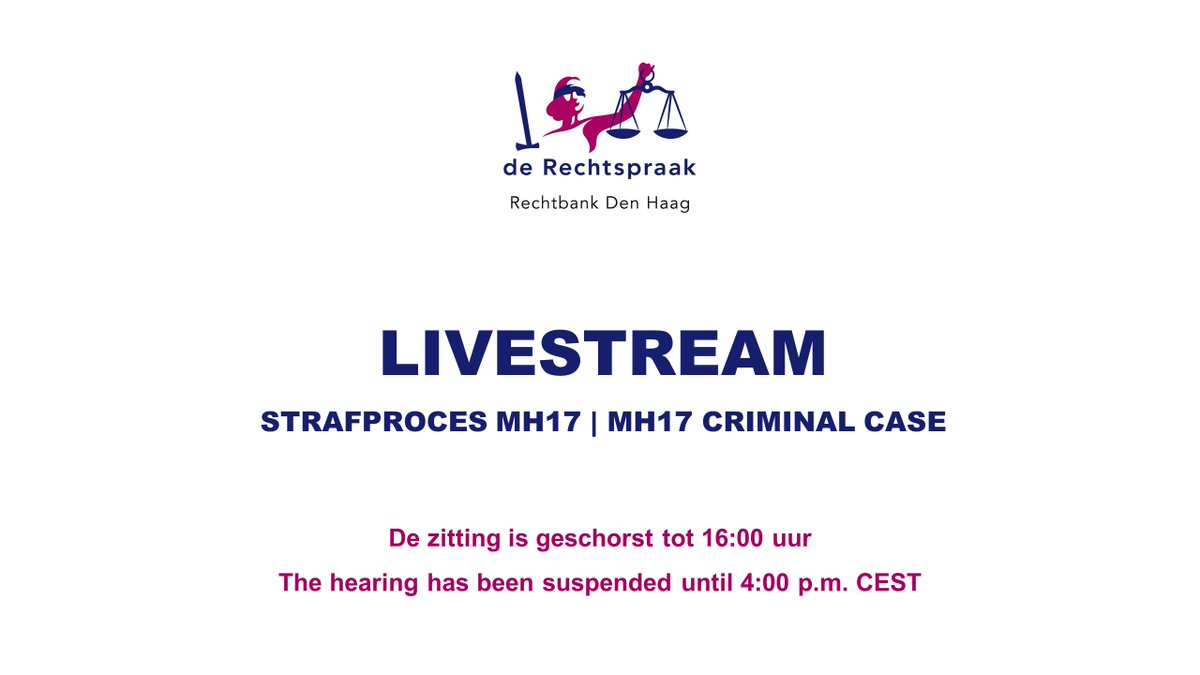 De zitting is geschorst tot 16:00 uur.